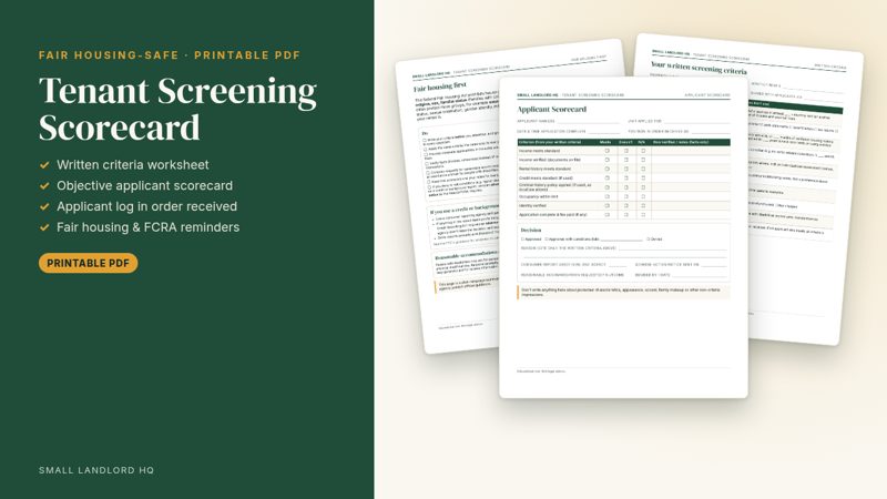 Tenant screening scorecard preview